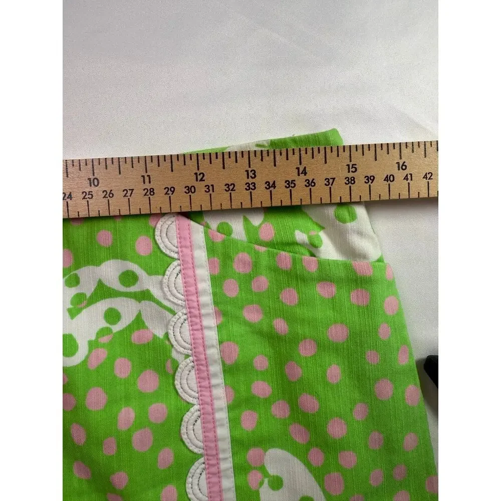 Lilly Pulitzer Originals Pink Green Crab Print Cotton Mini Skirt Coastal Size 2